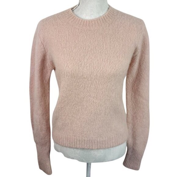 J. Crew Point Sur Women's M Crew Alpaca Merino Bld Sweater Pink Cropped EUC - Picture 1 of 13